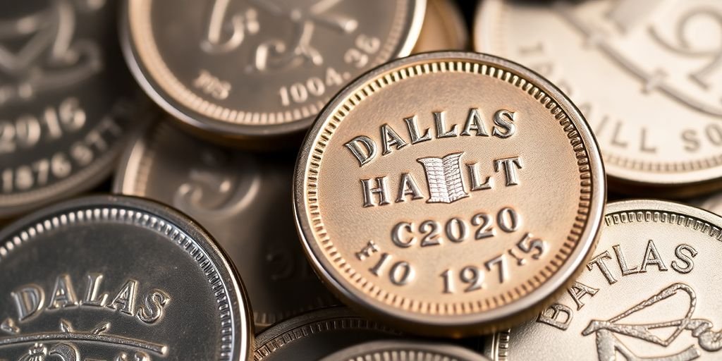 Dallas Half Cent coins, showcasing key dates.